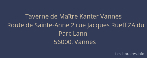 Taverne de Maître Kanter Vannes