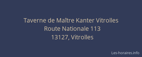 Taverne de Maître Kanter Vitrolles
