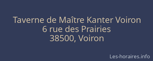 Taverne de Maître Kanter Voiron