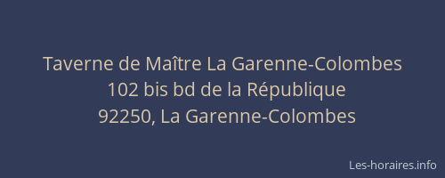 Taverne de Maître La Garenne-Colombes