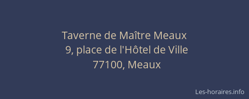 Taverne de Maître Meaux