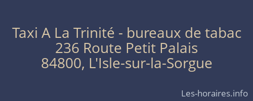 Taxi A La Trinité - bureaux de tabac