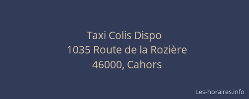 Taxi Colis Dispo