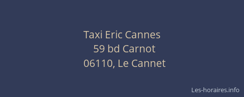 Taxi Eric Cannes