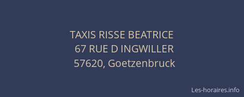 TAXIS RISSE BEATRICE