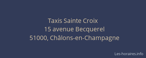 Taxis Sainte Croix