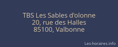 TBS Les Sables d'olonne