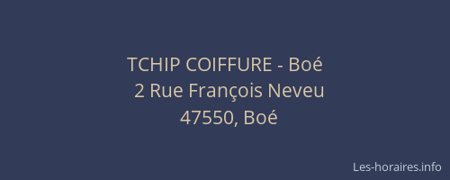 TCHIP COIFFURE - Bo&eacute;