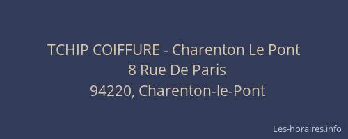 TCHIP COIFFURE - Charenton Le Pont