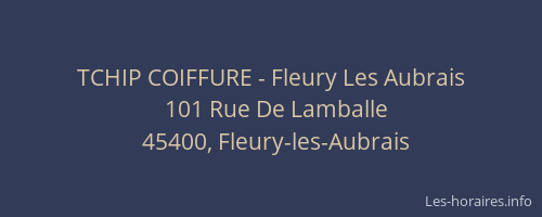 TCHIP COIFFURE - Fleury Les Aubrais