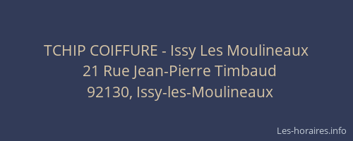 TCHIP COIFFURE - Issy Les Moulineaux