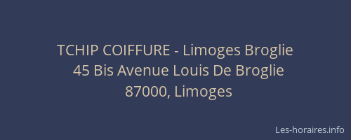 TCHIP COIFFURE - Limoges Broglie