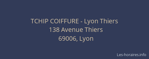 TCHIP COIFFURE - Lyon Thiers