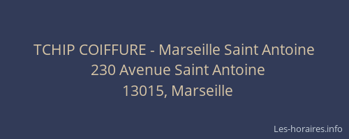 TCHIP COIFFURE - Marseille Saint Antoine
