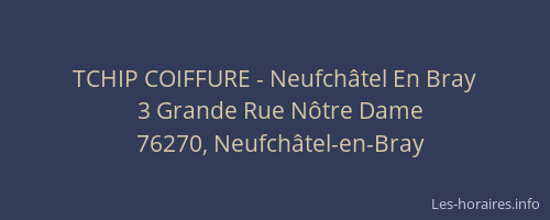 TCHIP COIFFURE - Neufchâtel En Bray