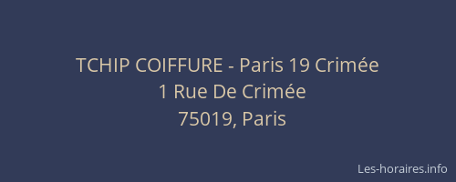 TCHIP COIFFURE - Paris 19 Crimée