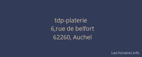 tdp-platerie