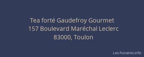 Tea forté Gaudefroy Gourmet