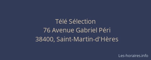 T&eacute;l&eacute; S&eacute;lection