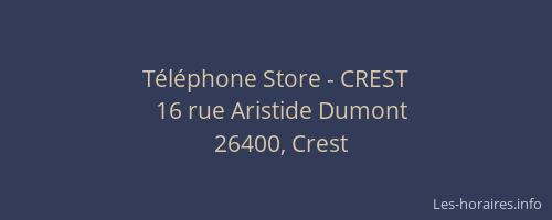 Téléphone Store - CREST