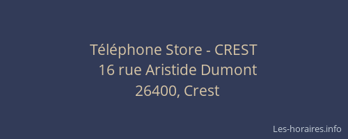 T&eacute;l&eacute;phone Store - CREST