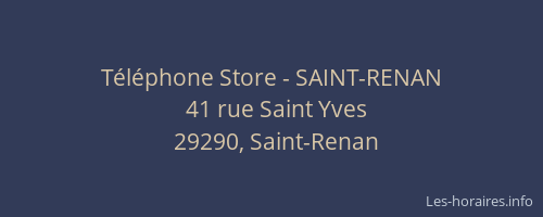 T&eacute;l&eacute;phone Store - SAINT-RENAN