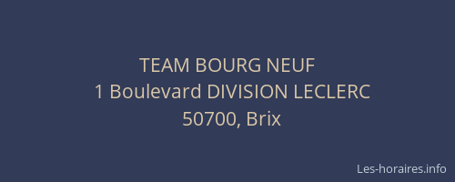TEAM BOURG NEUF