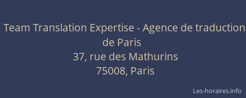 Team Translation Expertise - Agence de traduction de Paris