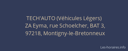 TECH'AUTO (V&eacute;hicules L&eacute;gers)