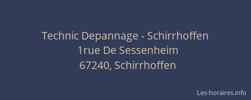 Technic Depannage - Schirrhoffen