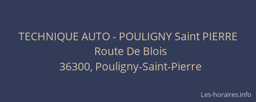 TECHNIQUE AUTO - POULIGNY Saint PIERRE