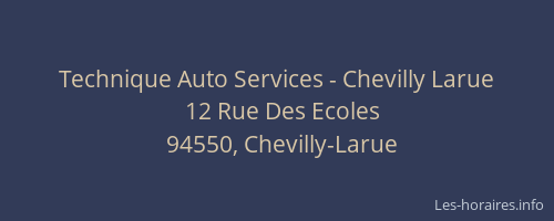 Technique Auto Services - Chevilly Larue