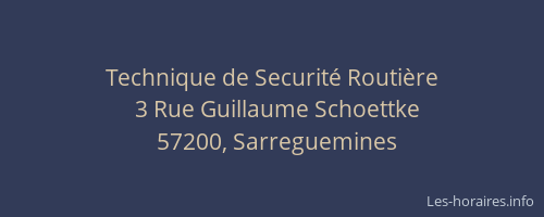 Technique de Securit&eacute; Routi&egrave;re