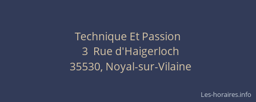 Technique Et Passion