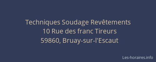 Techniques Soudage Revêtements