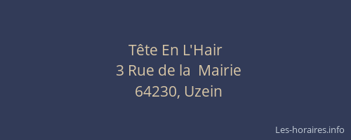 T&ecirc;te En L'Hair