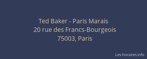 Ted Baker - Paris Marais