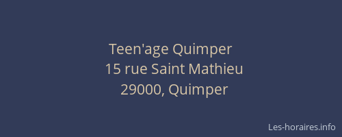 Teen'age Quimper