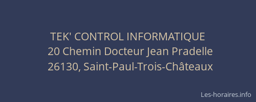 TEK' CONTROL INFORMATIQUE