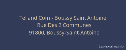 Tel and Com - Boussy Saint Antoine