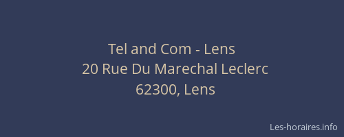 Tel and Com - Lens
