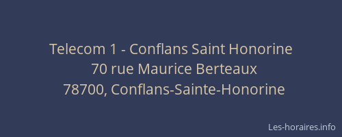 Telecom 1 - Conflans Saint Honorine