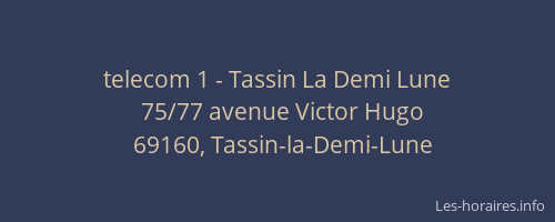 telecom 1 - Tassin La Demi Lune