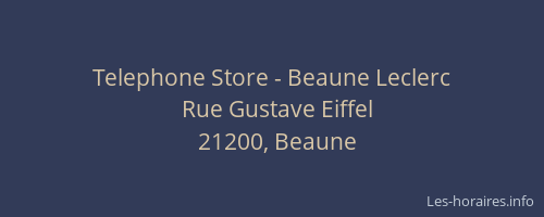Telephone Store - Beaune Leclerc
