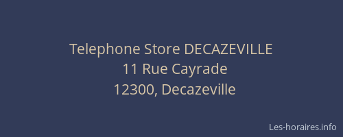 Telephone Store DECAZEVILLE