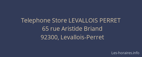 Telephone Store LEVALLOIS PERRET