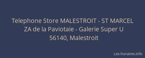 Telephone Store MALESTROIT - ST MARCEL
