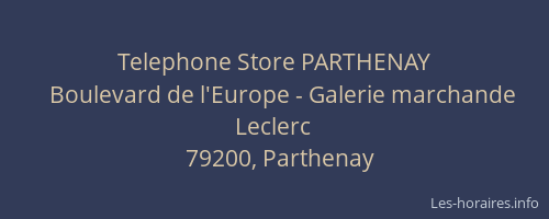 Telephone Store PARTHENAY
