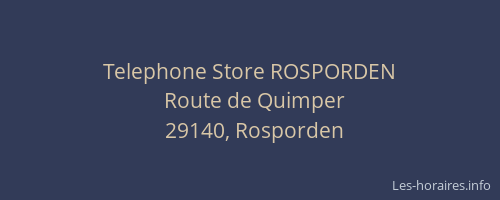 Telephone Store ROSPORDEN