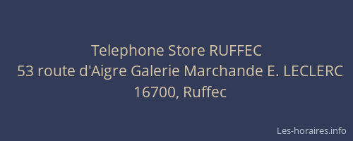 Telephone Store RUFFEC